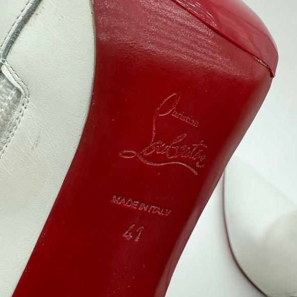 CHRISTIAN LOUBOUTIN SO KATE BOOTY 100 WHITE CALF LEATHER SIZE 41 - Picture 10 of 12